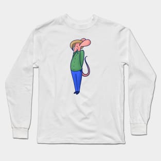 Cute and shy blonde mouse boy Long Sleeve T-Shirt